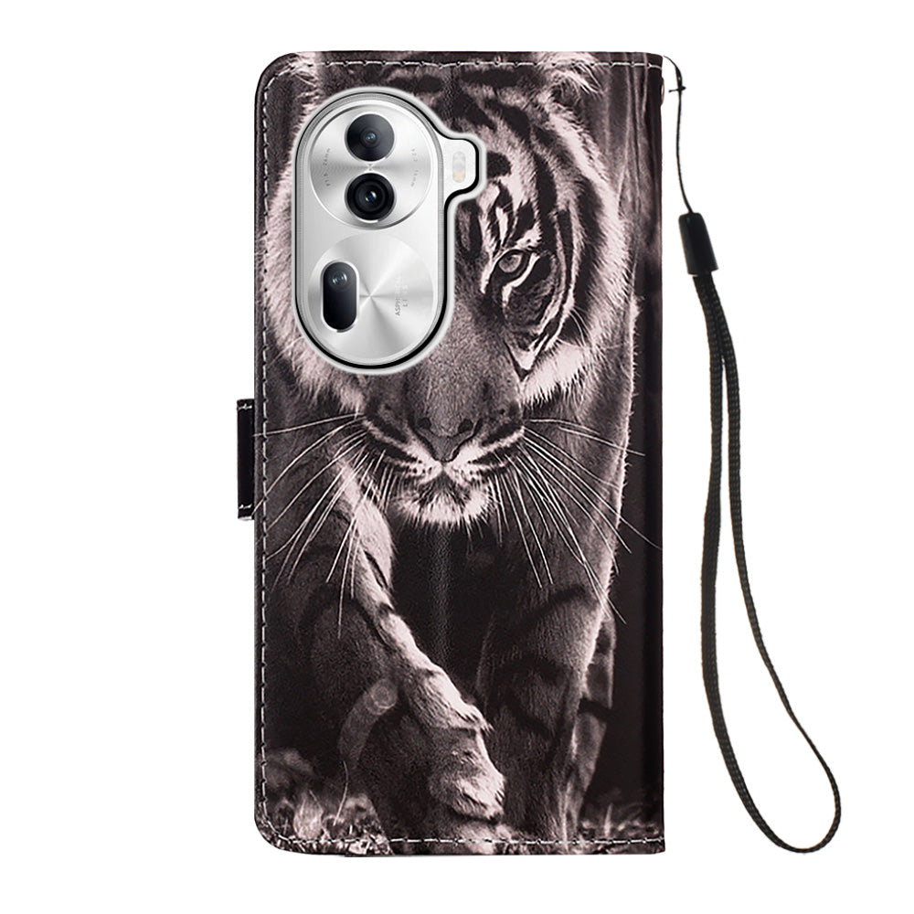YB Pattern Printing Leather Series-4 for Oppo Reno11 Pro 5G (Global) Case Phone Wallet Cover YB Pattern Printing Leather Series-4 for Oppo Reno11 Pro 5G (Global) Case Phone Wallet Cover